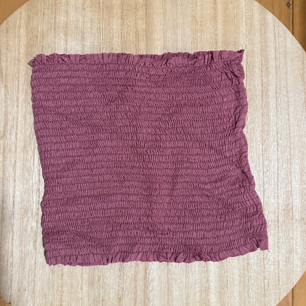 Ruffled Smocked Tube Top in Mauve NWOT
